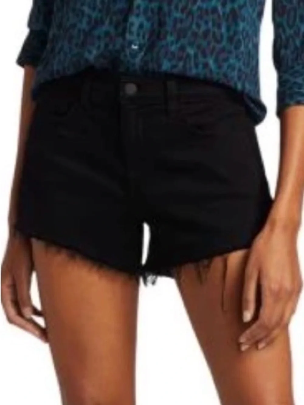 L'Agence shorts Audrey mid rise cutoff  denim black size 31